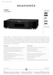 Marantz CD6006 Product information Sheet