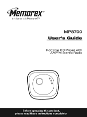 Memorex MP8700 User Guide