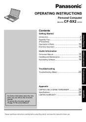 Panasonic Toughbook SX2 Operating Instructions