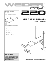 Weider Pro 220 Bench English Manual