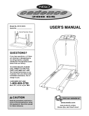 Weslo Cadence 200cs Treadmill English Manual