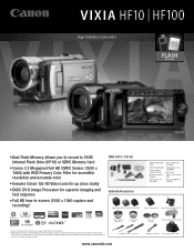 Canon VIXIA HF100 HF10 and HF100 Brochure
