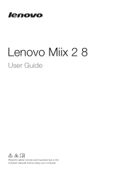Lenovo Miix 2 8 User Guide - Lenovo Miix 2 8
