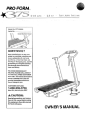 ProForm 375 Treadmill English Manual