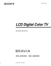 Sony KDL-32S2400 Operating Instuctions