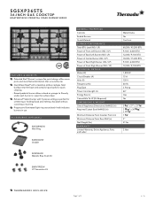 Thermador SGSXP365TS Product Spec Sheet