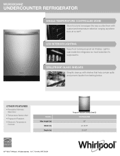 Whirlpool WUR50X24HZ Specification Sheet