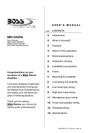 Boss Audio MR1200PA User Manual in English