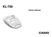 Casio KL 750B Owners Manual