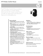 HP FQ422AA HP Wireless Comfort Mouse - Datasheet