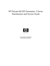HP ML330 HP ProLiant ML330 Generation 3 Server Maintenance and Service Guide
