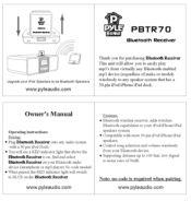 Pyle PBTR70 Owners Manual