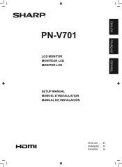 Sharp PN-V701 PN-V701 Quick Start Setup Guide