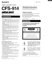 Sony CFS-914 Operation Guide