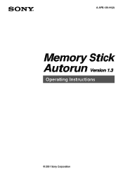 Sony PEG-S360 Memory Stick Autorun v1.3 Operating Instructions