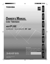Toshiba 34HF85 Owner's Manual - English