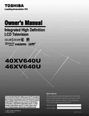 Toshiba 46XV640U Owner's Manual - English
