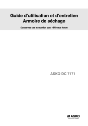 Asko DC7171 User manual Use & Care Guide ASKO DC7171 FR