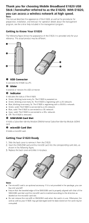 Huawei E1820 Quick Start Guide