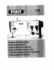 Pfaff 118 Owner's Manual