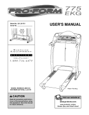 ProForm 775 Ekg Treadmill English Manual