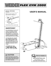 Weider Flex Gym 2000 English Manual