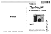 Canon 9685A001AA PowerShot G6 Camera User Guide
