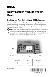 Dell Latitude D630 Tech sheet - System Board