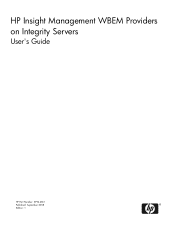 HP Integrity rx8620 HP Insight Management WBEM Providers on Integrity Servers User's Guide