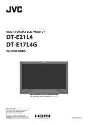 JVC DT-E17L4G Operation manual for DT-E17L4/DT-E21L4G Monitor (32 pages)