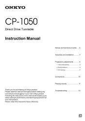 Onkyo CP-1050 User Manual English