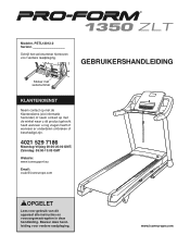 ProForm 1350 Zlt Treadmill Dutch Manual