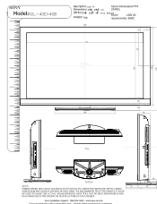 Sony KDL-40EX40B Dimensions Diagram