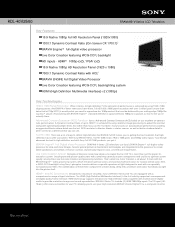 Sony KDL-40V2500 Marketing Specifications