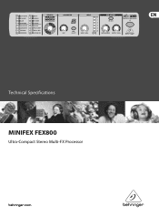 Behringer MINIFEX FEX800 Specifications Sheet