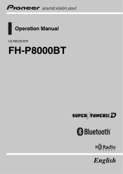 Pioneer FH-P8000BT Owner's Manual