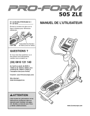 ProForm 505 Zle Elliptical French Manual