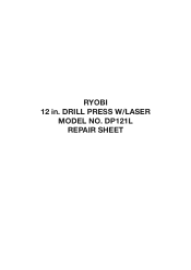 Ryobi DP121L Repair Sheet