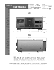 Sony CDP-M333ES Dimensions Diagram (Front and Side View)