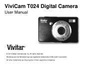 Vivitar T024 Camera Manual