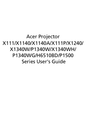 Acer P1500 User Manual
