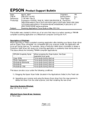 Epson Perfection 1640SU Office Product Support Bulletin(s)