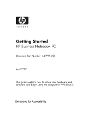 HP 530 HP Business Notebook PC - Getting Started Guide - Enhanced for Accessibility