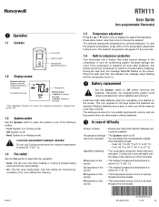 Honeywell RTH111 Owner's Manual