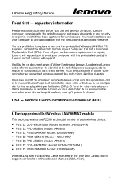 Lenovo B475 Lenovo B475 Regulatory Notice_Web