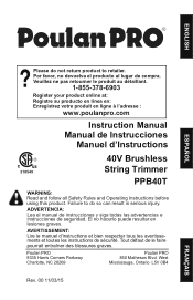 Poulan PPB40SB Instruction Manual