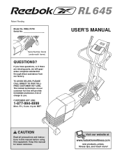 Reebok Rl 645 Elliptical English Manual