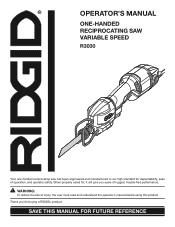Ridgid R3030 Owners Manual
