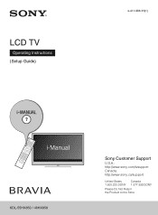 Sony KDL-46HX850 Operating Instructions (Setup Guide)