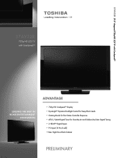 Toshiba 37AV52R Printable Spec Sheet